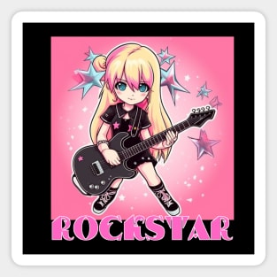 Rockstar Girl, Rock & Roll Girl, Cute Girl, Girl Power Magnet